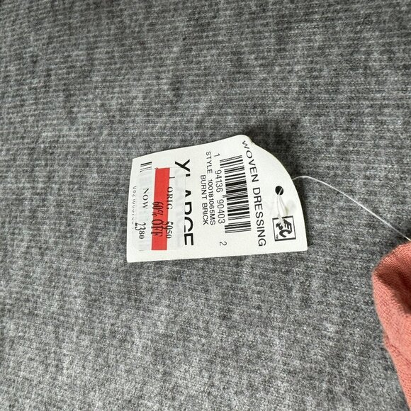 JM Collection XL Burnt Coral Woven‎ Top Gem Embellishments V-Neck Short Sleeves - Picture 7 of 7